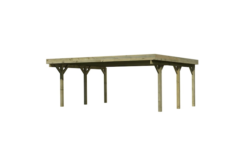 Karibu Carport Doppelcarport Classic Doppel 1 - kesseldruckimprägniert