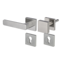 Vorschaubild GRIFFWERK Wechselgarnitur MINIMAL MODERN Schraubtechnik GK4 Rosetten eckig Knopf SQUARE Samtgrau L