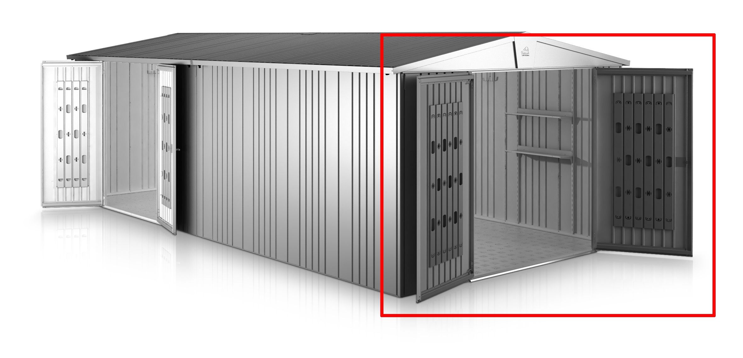 Biohort extrabreite Zusatztür 171 x 171 cm zusätzlich zur Standardtür für Gerätehaus Europa