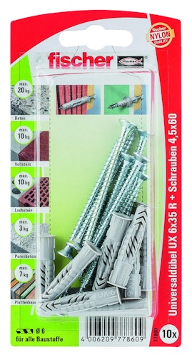 FISCHER Universaldübel UX 6x35 RS K  (10 Stück)