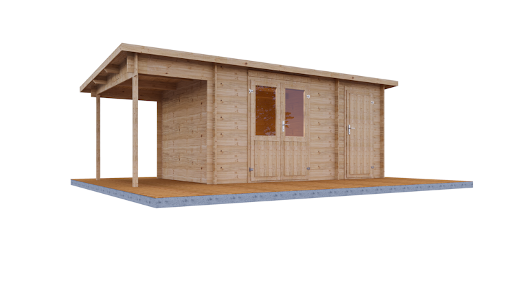 Wolff Finnhaus Gartenhaus Galina 5723 Zweiraum-Gartenhaus - 28 mm