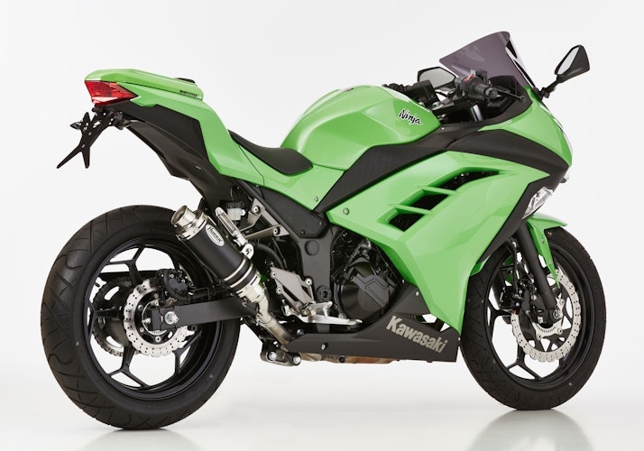 HURRIC SLIP-ON Schalldämpfer Supersport Aluminium eloxiert für KAWASAKI Ninja 300,Z300