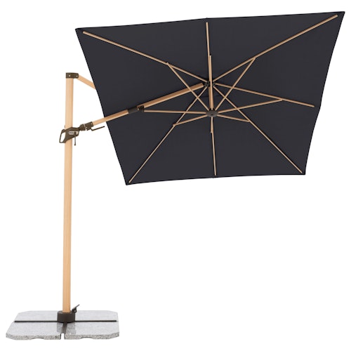 doppler Pendelschirm ALU WOOD 300 x 220, Aluminium Esche-Optik / 100 % Polyester 180 g/m²