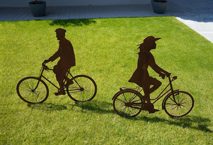 Badeko Deko-Fahrradfahrerin „Annelies“ in Edelrostoptik