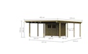 Vorschaubild Karibu Doppelcarport Eco 2 mit integriertem Abstellraum klein - kesseldruckimprägniert
