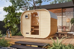 Karibu Saunahaus Fasssauna Quadro 1 Plus - 38 mm inkl. gratis Sauna-Zubehörset im Wert von 234,94 €