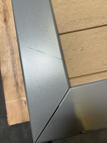 B-Ware TraumGarten SYSTEM WPC Tor sand, Silber-Rahmen DIN rechts