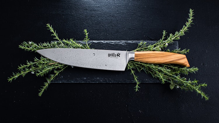 Grills.de Kochmesser mit Olivenholzgriff 21cm