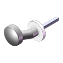 Vorschaubild Griffwerk Kombi-Knopf R1 mit Knopfrosette M5-Gewinde -Edelstahl matt