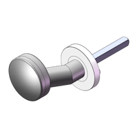 Griffwerk Kombi-Knopf R1 mit Knopfrosette M5-Gewinde -Edelstahl matt