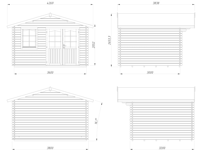 Palmako Gartenhaus Emma 10,4 m² - 34 mm