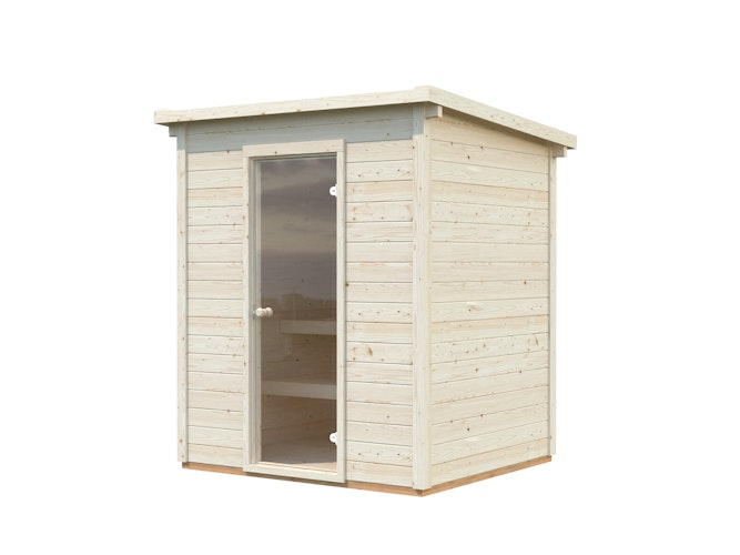 Palmako Saunahaus Cubic 2,6 m² Aktionsangebot inkl. 6 kW Saunaofen - 44 mm