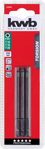 kwb 3 Bits 100mm T Set 1 Tors. SB 123241