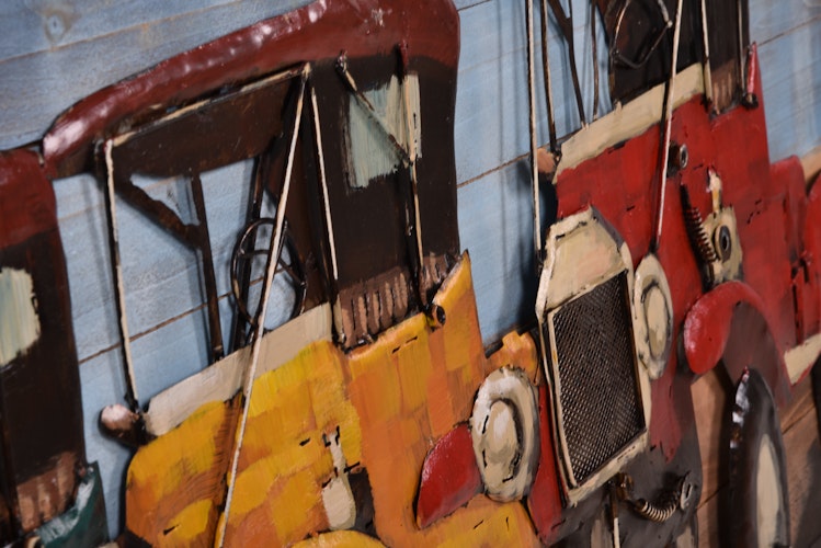 3D Metallbild Oldtimer 140 x 70 cm, Holz / Stahlblech