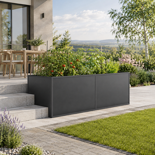 KGT Aluminium Hochbeet 210 - Profile anthrazit - B2,05 x T0,91 x H0,77 m - 1185 l