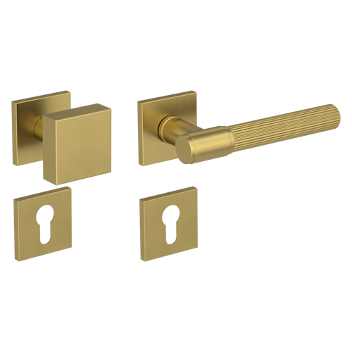 Griffwerk Wechselgarnitur VAYA 136 ARIS fast2fix Fast2Fix Rosetten eckig Knopf SQUARE Gold matt R