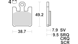 TRW Bremsbelag Typ TRQ Sintermetall Racing mit ECE-R90, Bremsbelag "MCB 742" Satz