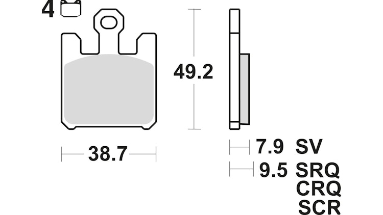 TRW Bremsbelag Typ TRQ Sintermetall Racing mit ECE-R90, Bremsbelag "MCB 742" Satz