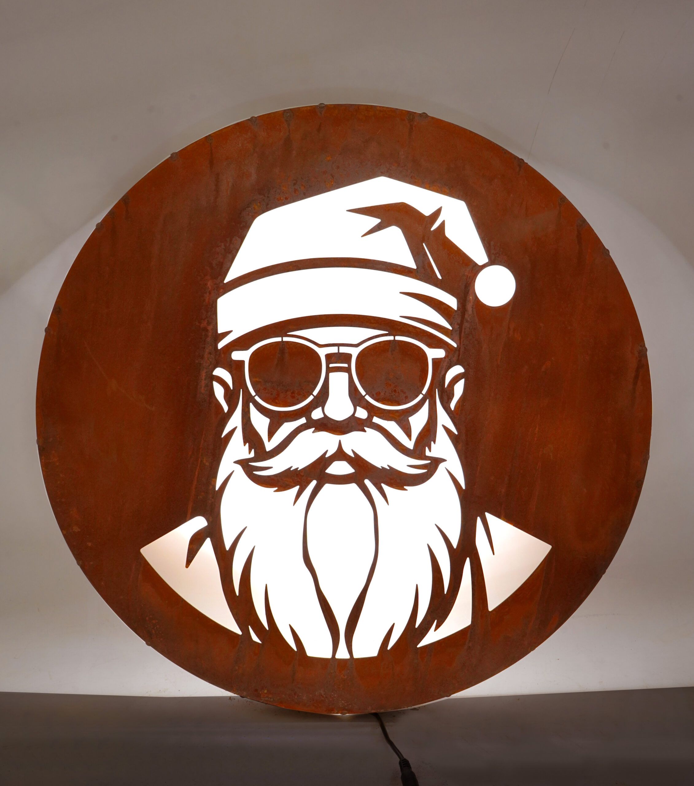 Badeko Wandbild ,,Schneemann-Sepp“ inkl. LED in Edelrostoptik