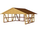Vorschaubild Skan Holz Schwarzwald - Satteldach Doppelcarport Breite 684 cm