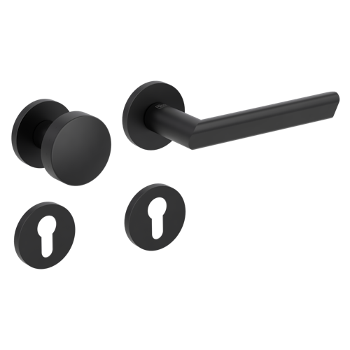 Griffwerk Wechselgarnitur VAYA 137 TRI fast2fix Fast2Fix GK3 Rosetten rund Knopf R2 Graphitschwarz R