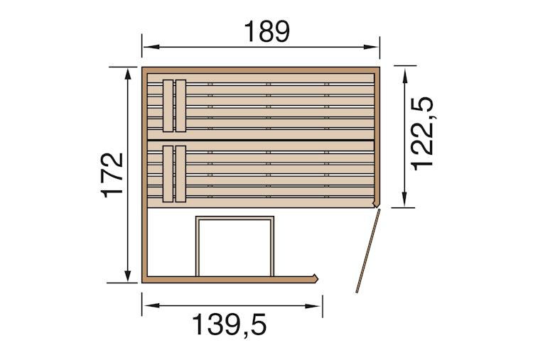 Weka Sauna Valida Eck 1.8 mit Glastür/Fenster- Massivholzsauna 38 mm