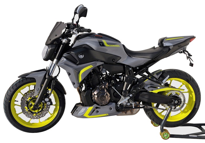 BODYSTYLE Sportsline Sitzkeil ABS Kunststoff grau/gelb für YAMAHA MT-07 