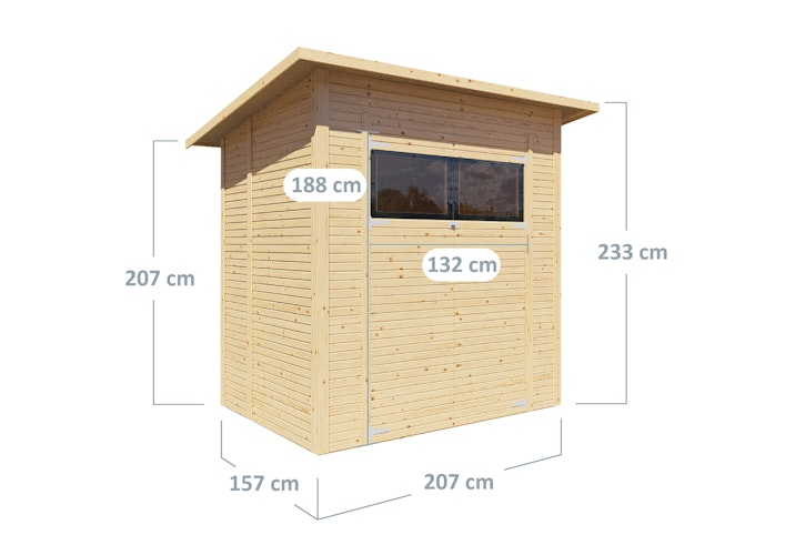 Bertilo Gartenhaus Pent Modern 2 - 18 mm