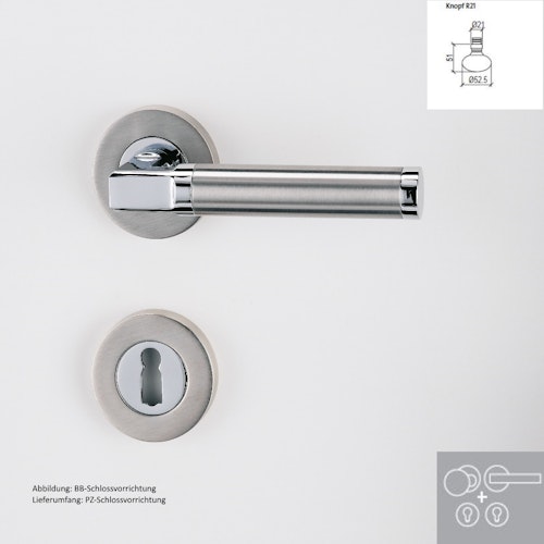 Griffwerk Wechselgarnitur LARONDA Chrom/Perla - Silbermatt