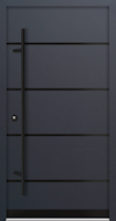 Krongart Stahl-Aluminium-Haustür DS68AC Modell 22 BLACKLINE mit 4 Streifen + Wetterschenkel