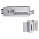 Vorschaubild Griffwerk PURISTO S -Edelstahl matt Ganzglastürbeschlagset -3-teiliger Bandsatz -mit Griff ALESSIA PROF -EM -smart2lock
