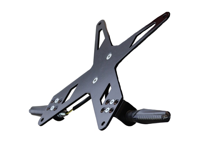 PROTECH X-SHAPE Kennzeichenhalter Komplett-Set mit 2x LED-Blinker RC-20
