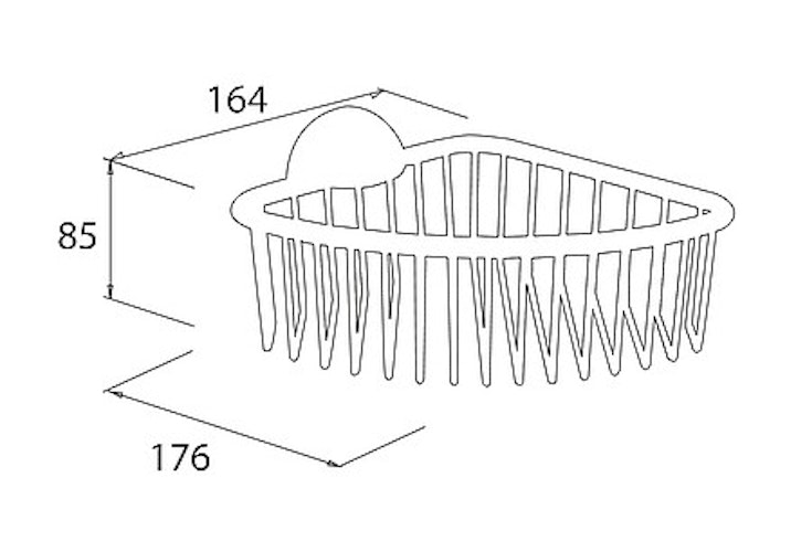 Bravat Eck-Duschkorb, Rom, chrom