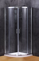 Duschkabine Schiebetüre halbrund Vollrahmen XST-VGR ESG 6 mm inkl. Duschwanne und Ablauf 800 x 800 x 1890 mm