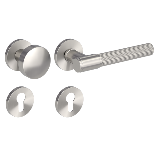 Griffwerk Wechselgarnitur VAYA 136 ARIS fast2fix Fast2Fix Rosetten rund Knopf R2 Samtgrau R