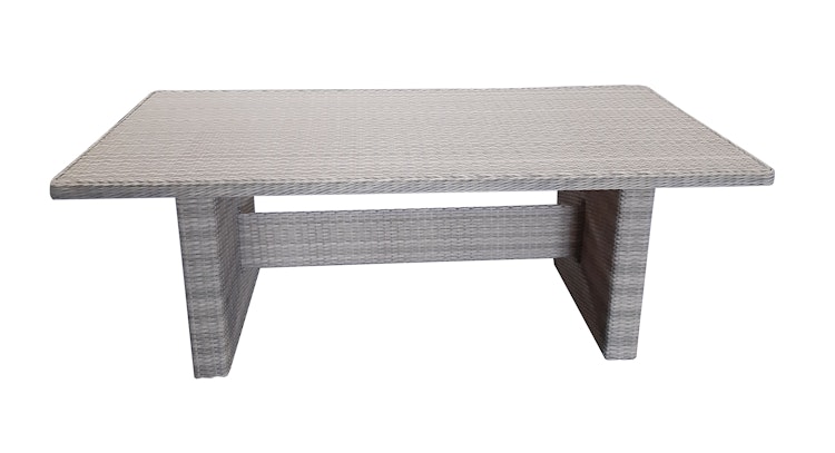 Garden Pleasure Gartenmöbel Set DIJON / BASTIA, Tisch 200 x 100 + 6 Stapelstühle, Polyrattan Ingwerbraun / Glasplatte / Kissen 100 % Polyester Anthrazit