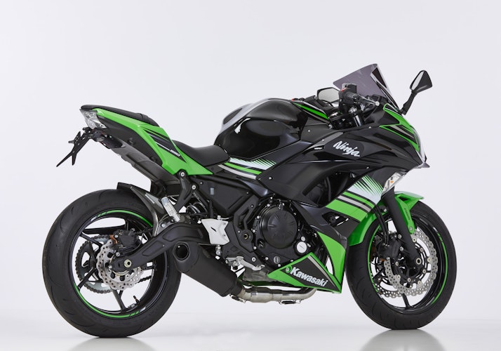 SHARK KOMPLETTANLAGE Edelstahl beschichtet schwarz-matt DSX-10 für KAWASAKI Ninja 650,Z650,Z650 RS EURO5+  