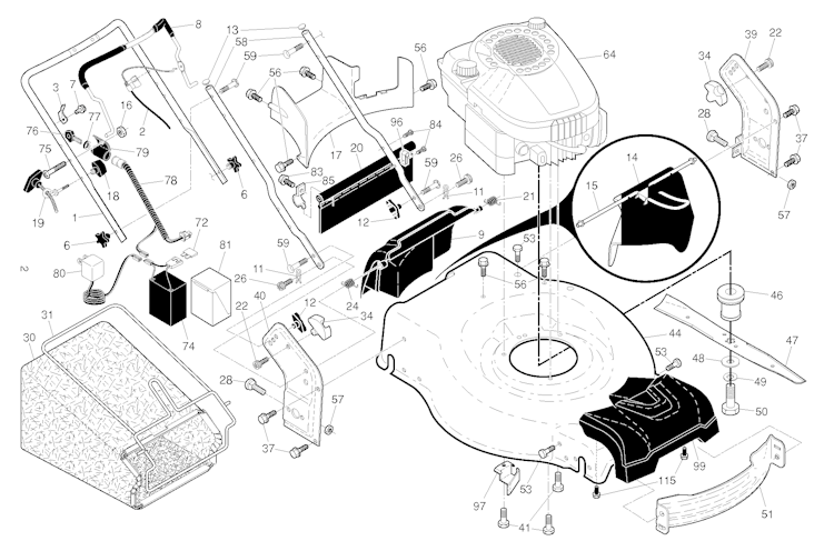 Husqvarna Rasenmäher gelegentliche Nutzung 96143008703 HD725E