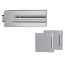 Vorschaubild Griffwerk Ganzglasdrehtürbeschlagset FABRICO mit L-Form-Griffpaar in Edelstahl / Graphitschwarz Studio/Office