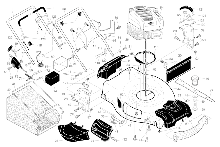 Husqvarna Rasenmäher gelegentliche Nutzung 96143012000 HU725AWDEX