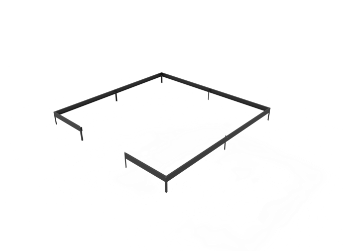 Juliana Stahlfundament schwarz für Gewächshaus Oase - 13,5 m²