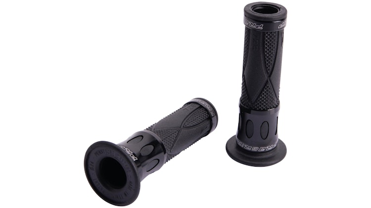 Progrip Griffgummi 728 Schwarz / Schwarz Offen Paar Ø22/25mm Länge 122mm