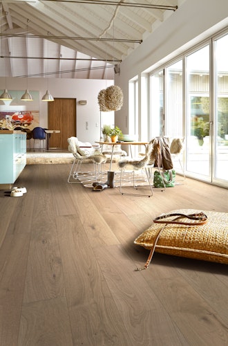 MEISTER Lindura-Holzboden HD 400 2200 x 205 x 11 mm 8938 Eiche lebhaft greige gebürstet ultramattlackiert