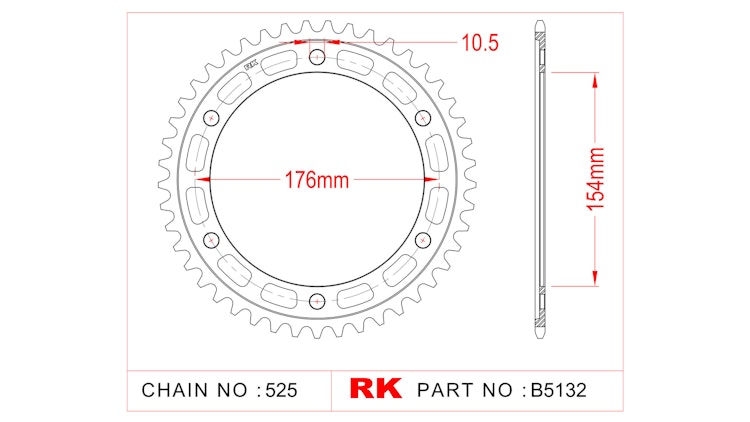 RK 5132 Kettenrad für Honda CB 1000 R