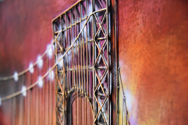 3D Metallbild Brücke 120,5 x 80 cm, Stahlblech