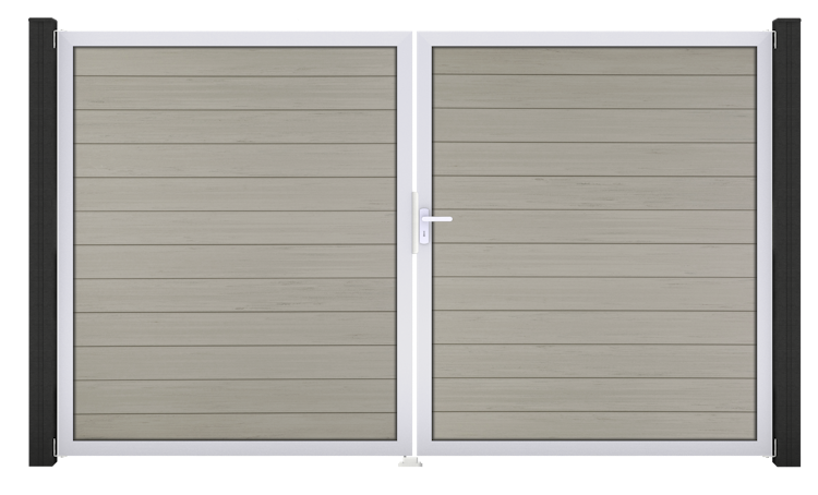 GroJa Solid Tor 2-flügelig 3000 x 1800 mm, Alu-Rahmen EV1