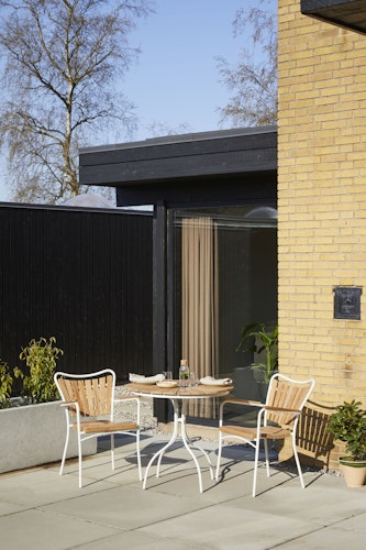 Cinas Kaffeetisch ELLEN, Ø 80 cm, Aluminium / Teak