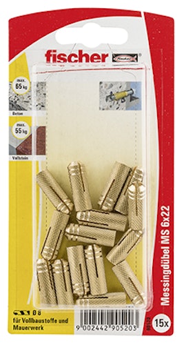 FISCHER Messingdübel MS 6x22 K (15 Stück)