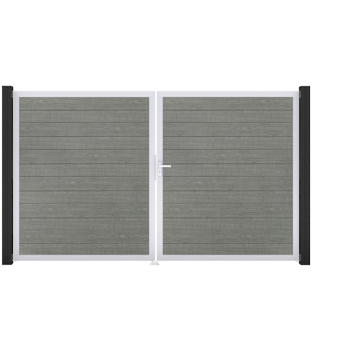 GroJa BasicLine Schmal Doppeltor Rahmen Aluminium EV1 3000 x 1800 mm