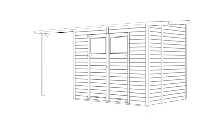 Bertilo Gerätehaus Amrum 2/3 Plus - 14 mm